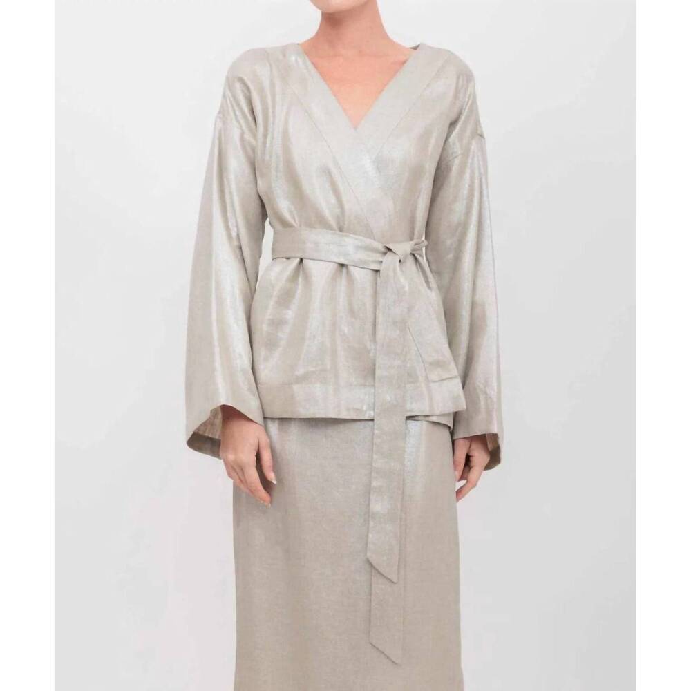 NEW NARY kimono wrap top in champagne